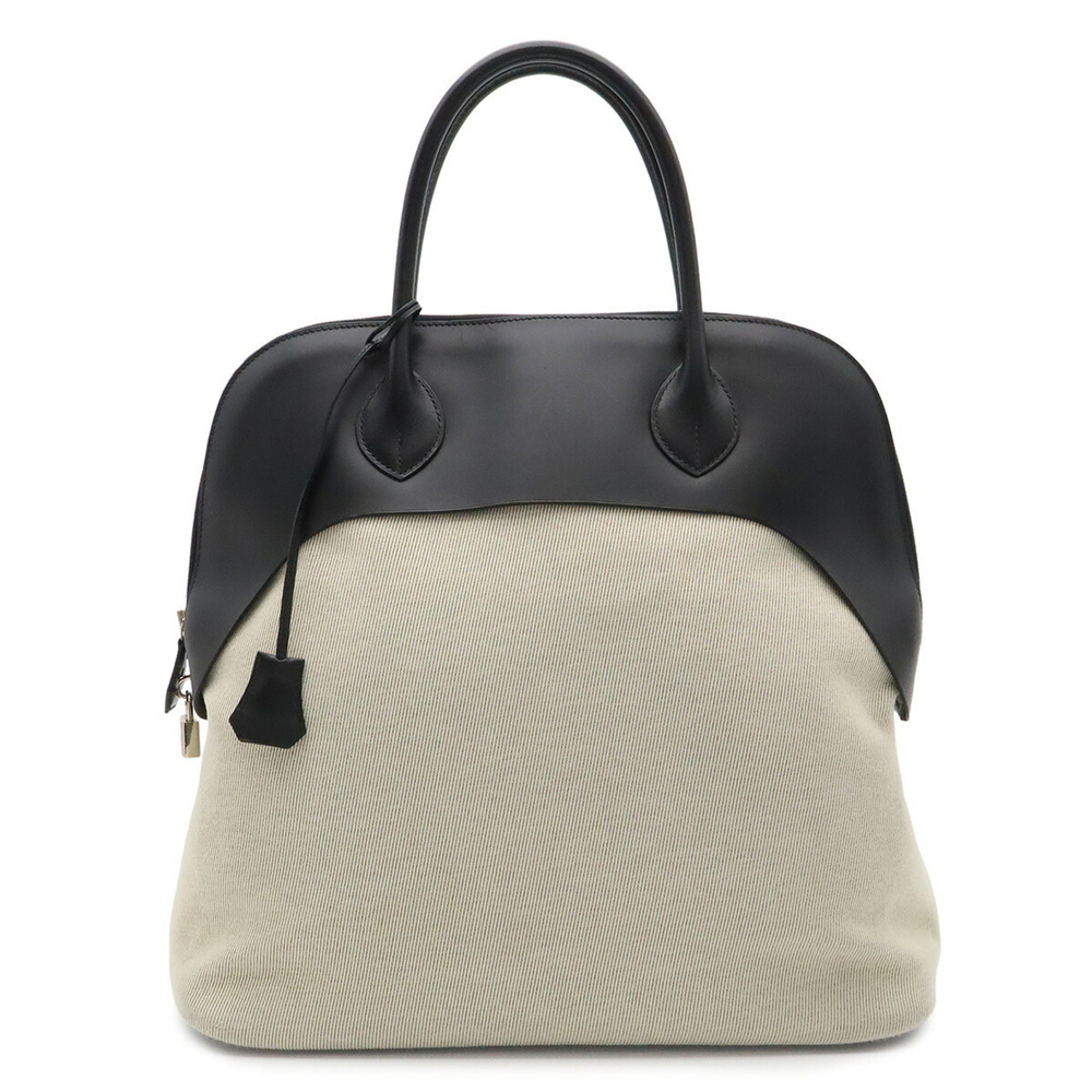 HERMES Bolide Paddock 40 Boston Bag Travel Tote Vache Hunter Twilltech Black ...